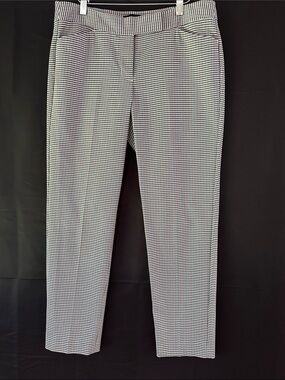 Brown & Blue Houndstooth Straight Leg Pants